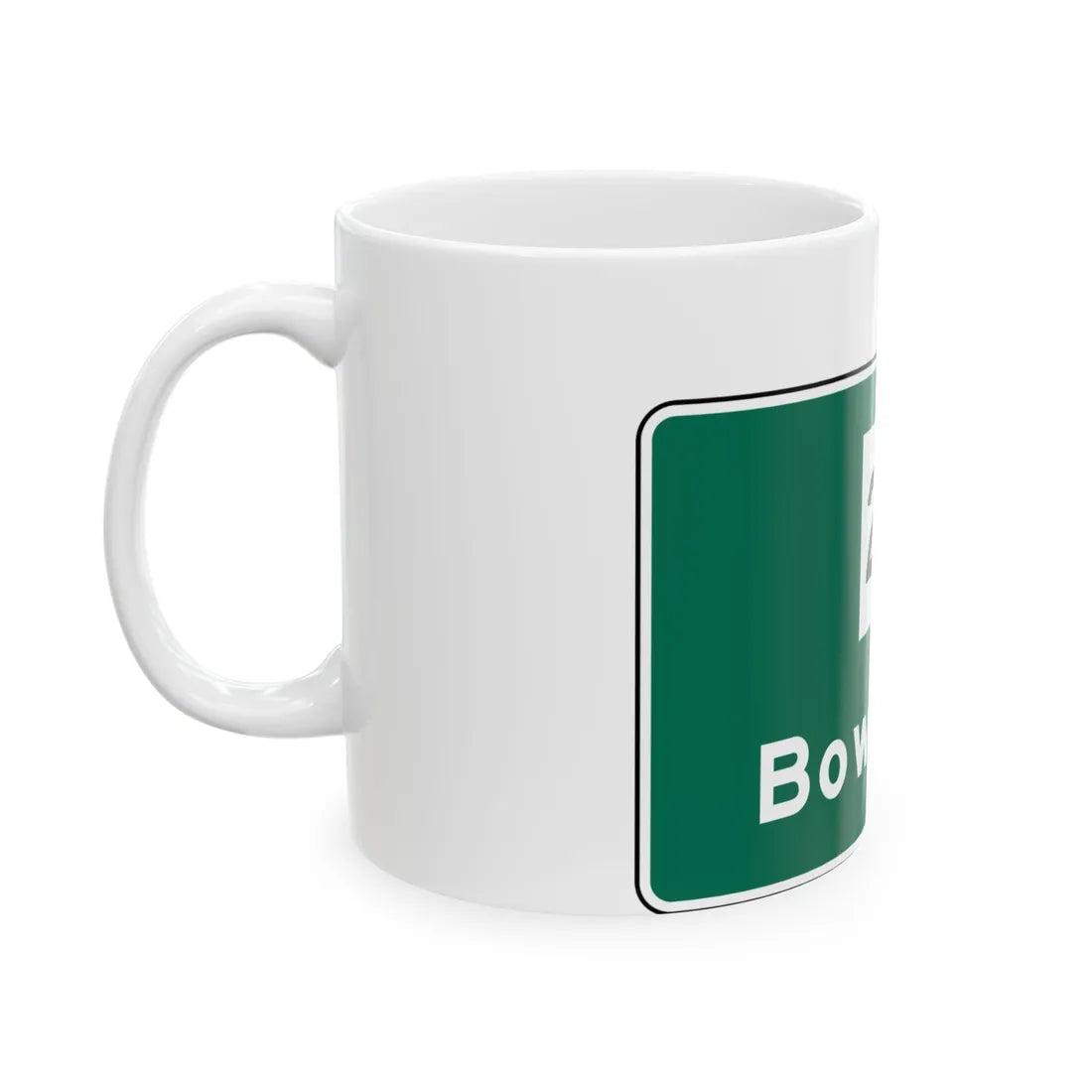 MUTCD Interchange Exit Direction Sign (Texas) (Road Sign) White Coffee Mug - Go Mug Yourself