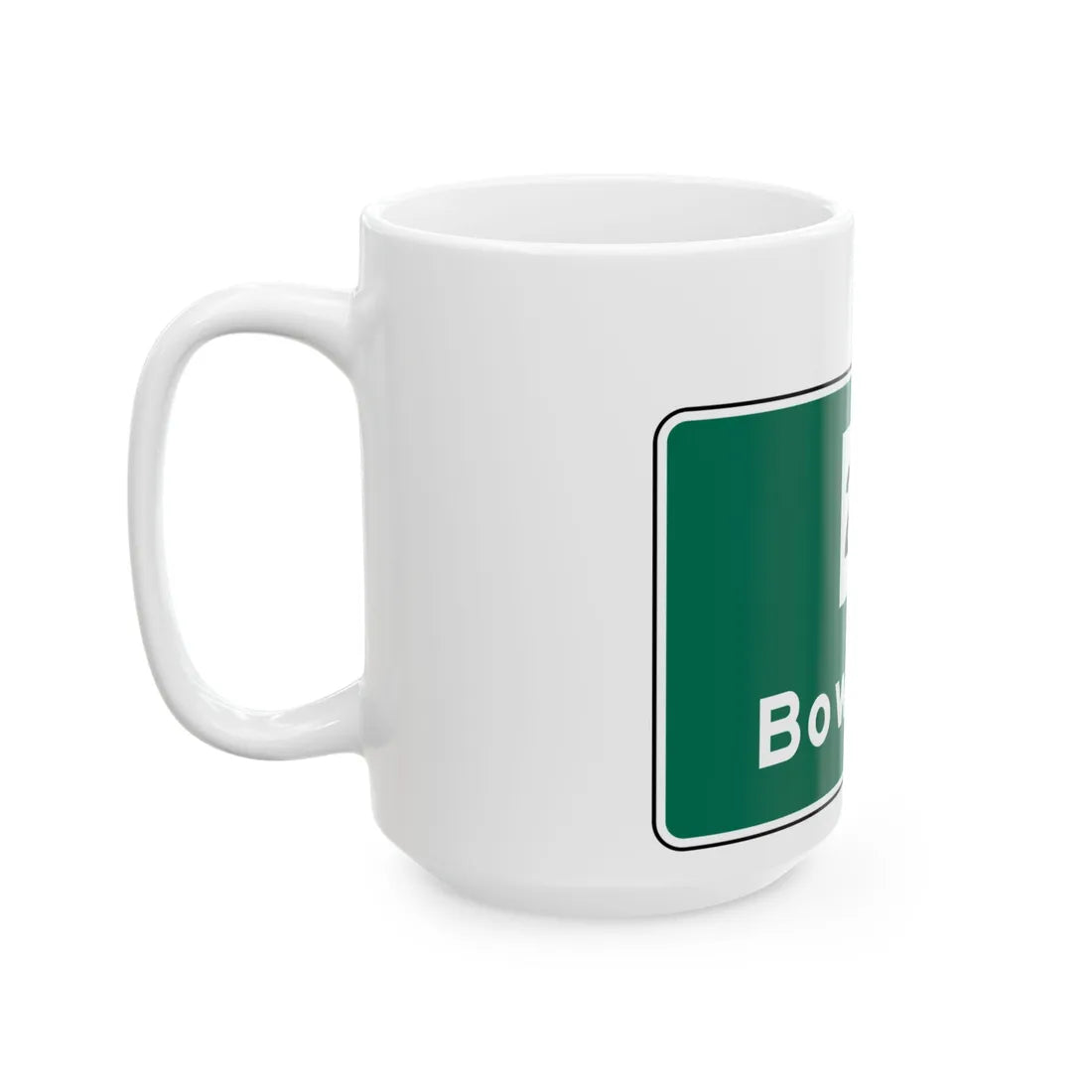 MUTCD Interchange Exit Direction Sign (Texas) (Road Sign) White Coffee Mug - Go Mug Yourself