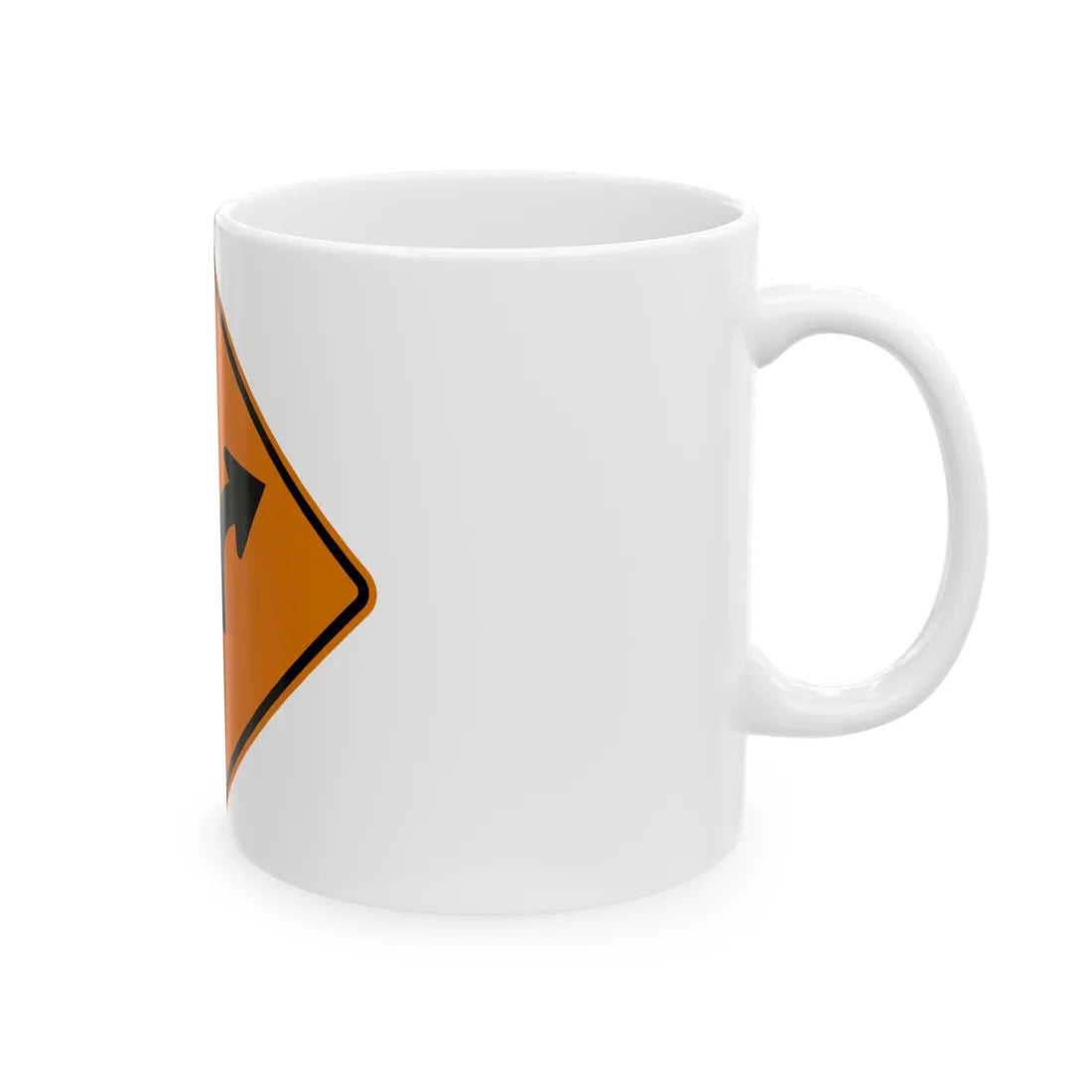 MUTCD-MI CW1-2bR (Michigan) (Road Sign) White Coffee Mug - Go Mug Yourself
