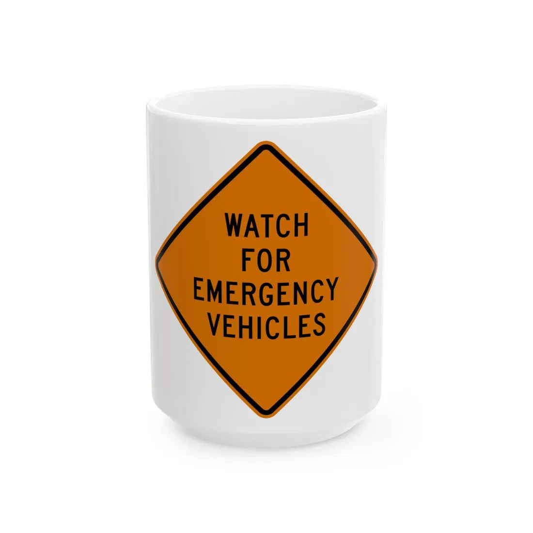 MUTCD-MI CW20-4c (Michigan) (Road Sign) White Coffee Mug 15oz - Go Mug Yourself