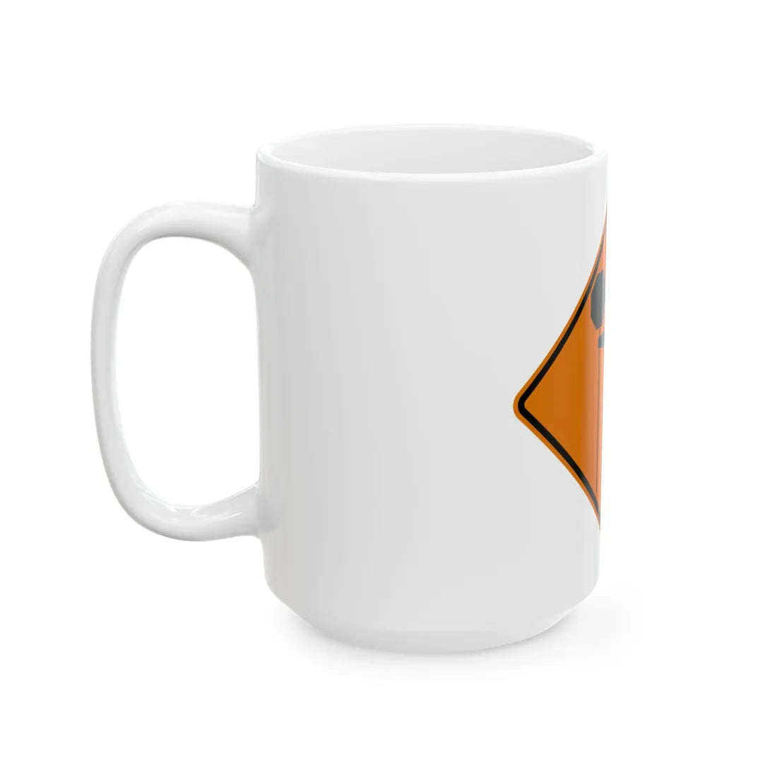 MUTCD-MI CW20-7a (Michigan) (Road Sign) White Coffee Mug - Go Mug Yourself