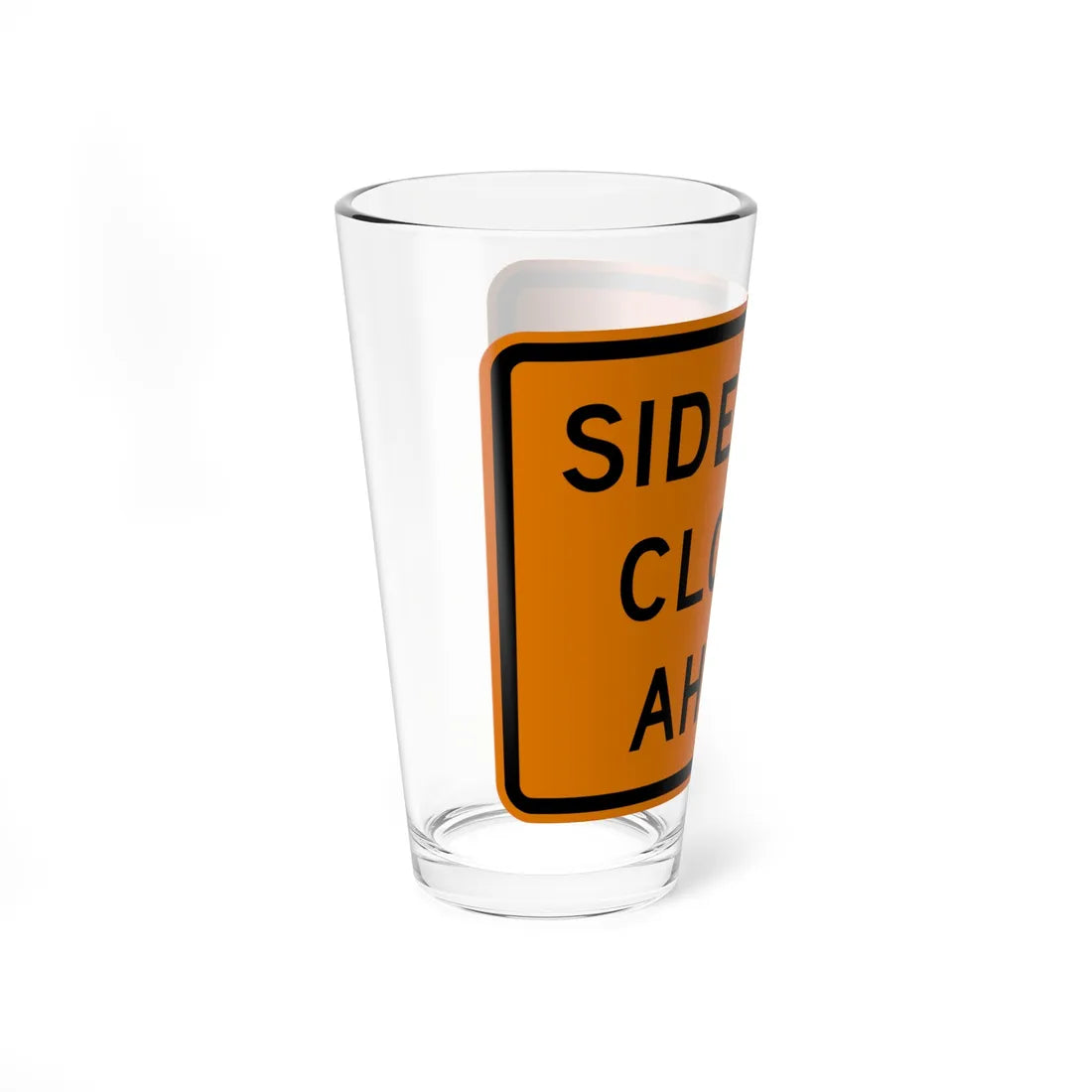 MUTCD-MI CW20-8 (Michigan) (Road Sign) Pint Glass 16oz - Go Mug Yourself