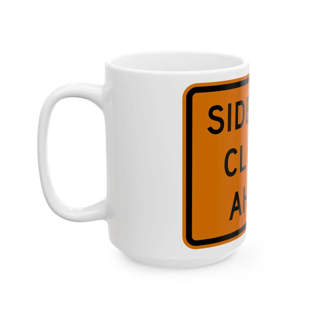 MUTCD-MI CW20-8 (Michigan) (Road Sign) White Coffee Mug - Go Mug Yourself