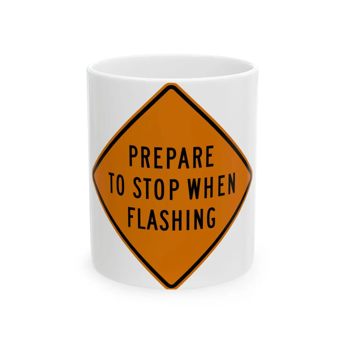 MUTCD-MI CW3-4b (Michigan) (Road Sign) White Coffee Mug 11oz - Go Mug Yourself
