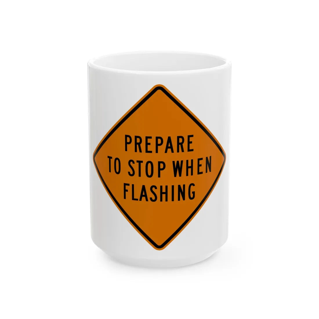 MUTCD-MI CW3-4b (Michigan) (Road Sign) White Coffee Mug 15oz - Go Mug Yourself