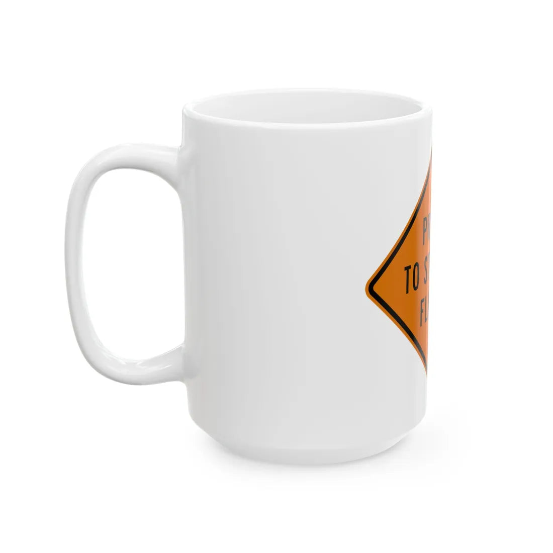 MUTCD-MI CW3-4b (Michigan) (Road Sign) White Coffee Mug - Go Mug Yourself