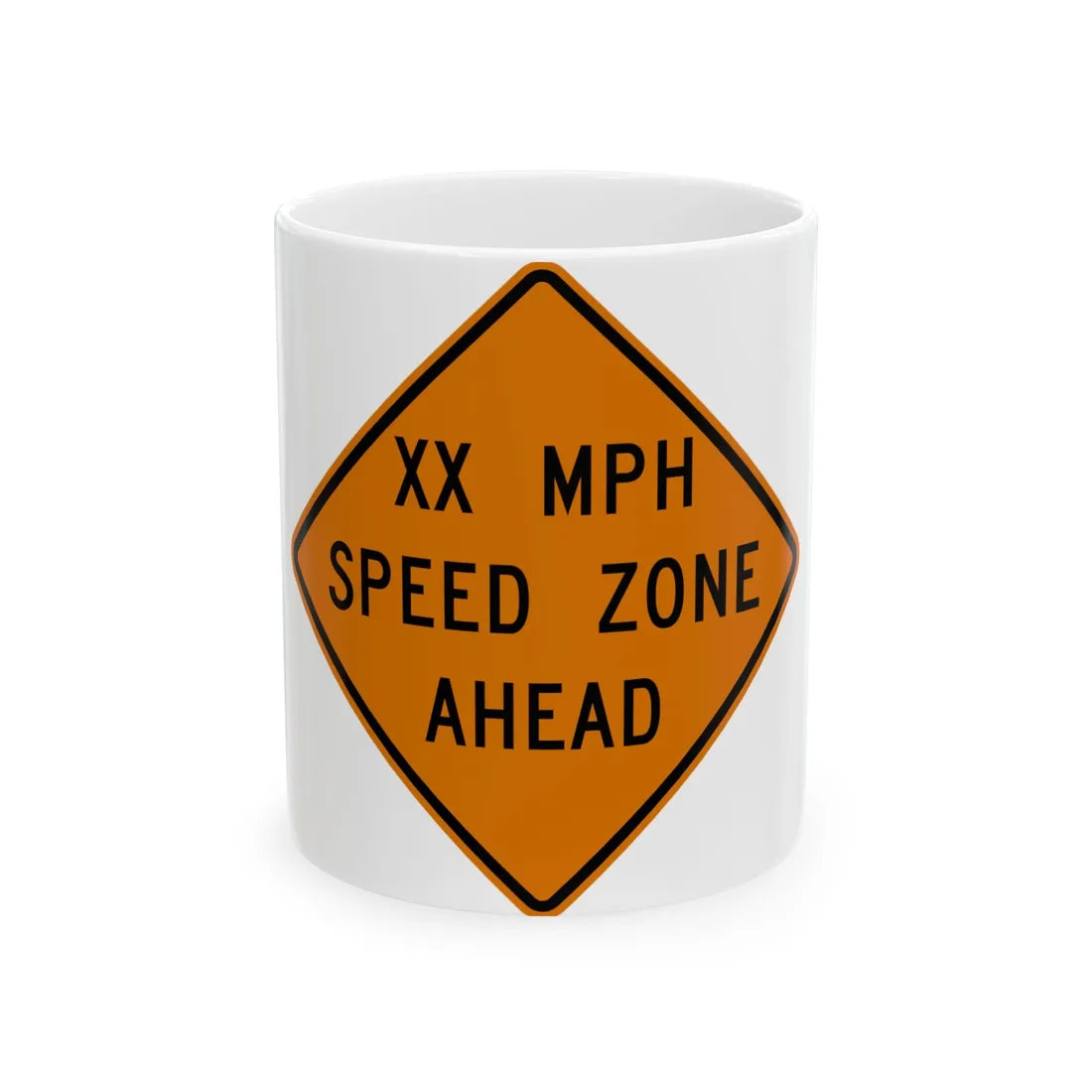 MUTCD-MI CW3-5a (Michigan) (Road Sign) White Coffee Mug 11oz - Go Mug Yourself