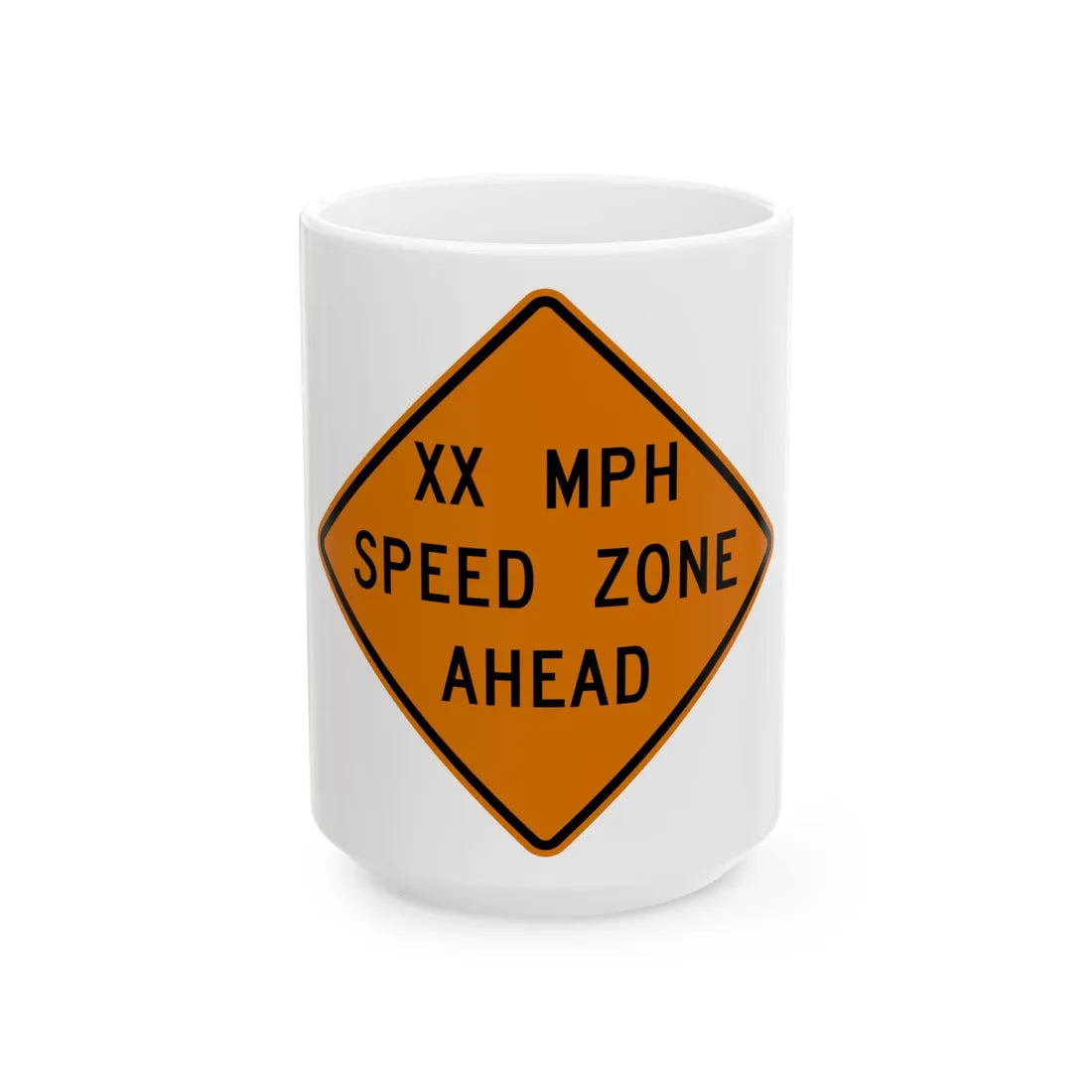 MUTCD-MI CW3-5a (Michigan) (Road Sign) White Coffee Mug 15oz - Go Mug Yourself
