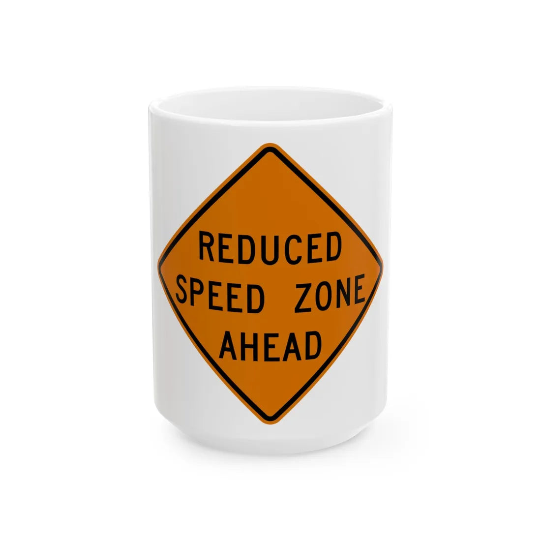 MUTCD-MI CW3-5b (Michigan) (Road Sign) White Coffee Mug 15oz - Go Mug Yourself