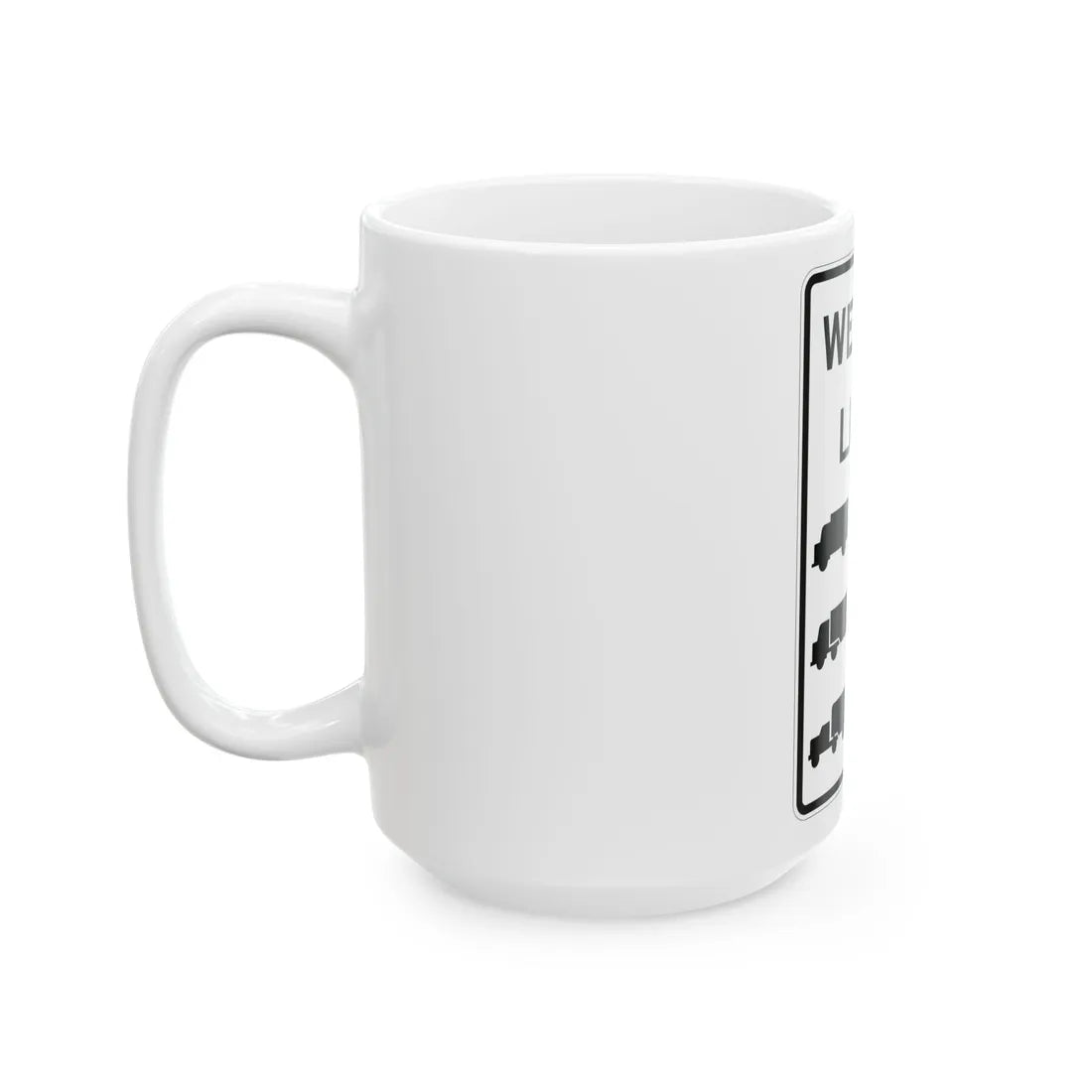 MUTCD-MI R12-5 (Michigan) (Road Sign) White Coffee Mug - Go Mug Yourself