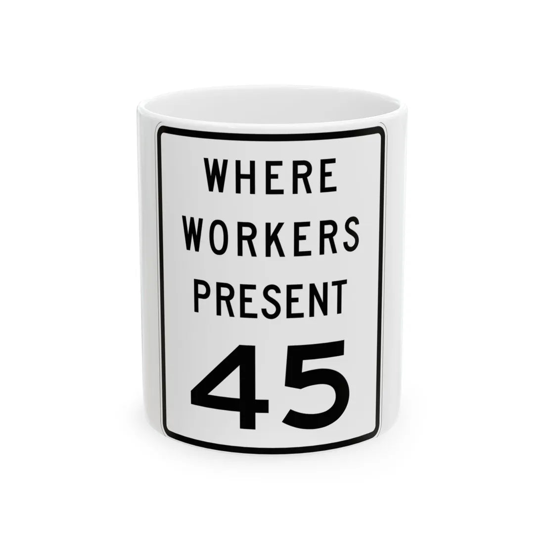 MUTCD-MI R2-1a (Michigan) (Road Sign) White Coffee Mug 11oz - Go Mug Yourself