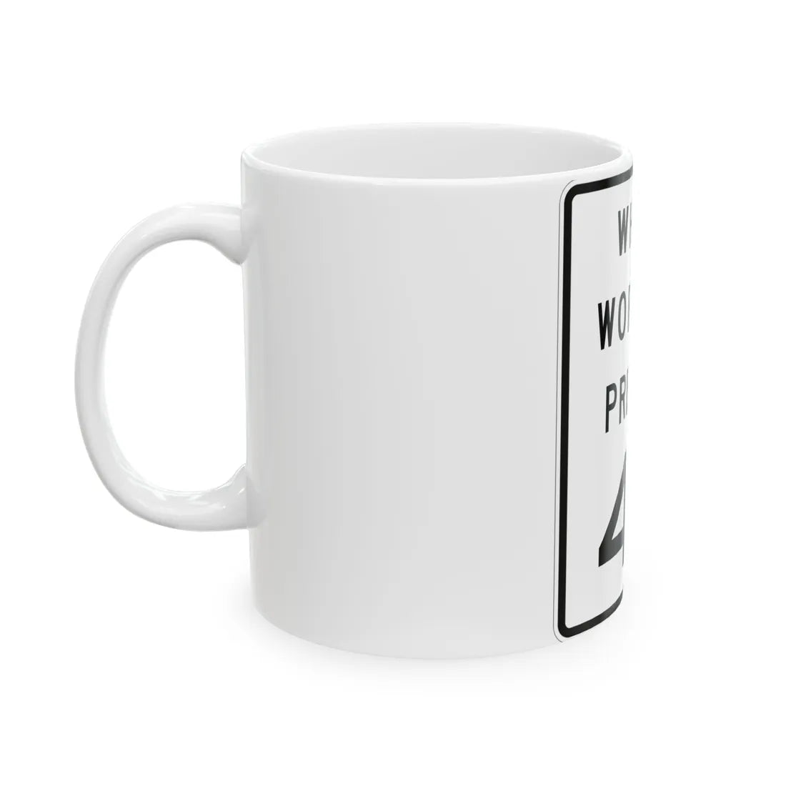 MUTCD-MI R2-1a (Michigan) (Road Sign) White Coffee Mug - Go Mug Yourself