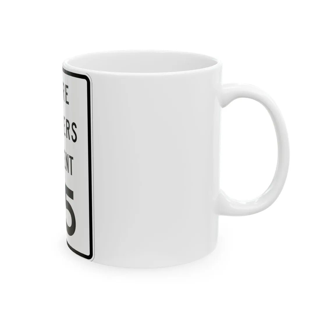 MUTCD-MI R2-1a (Michigan) (Road Sign) White Coffee Mug - Go Mug Yourself
