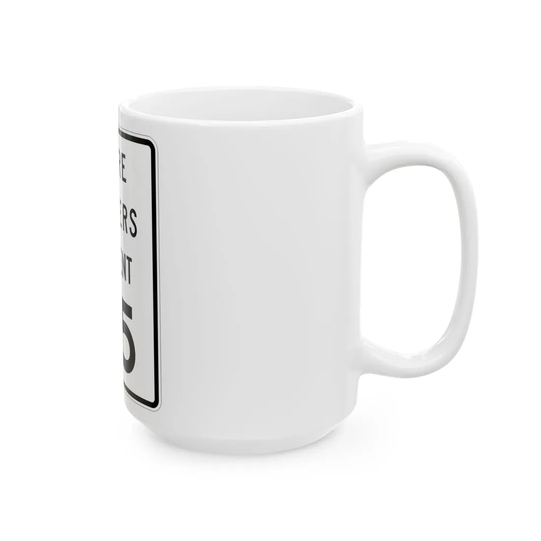 MUTCD-MI R2-1a (Michigan) (Road Sign) White Coffee Mug - Go Mug Yourself