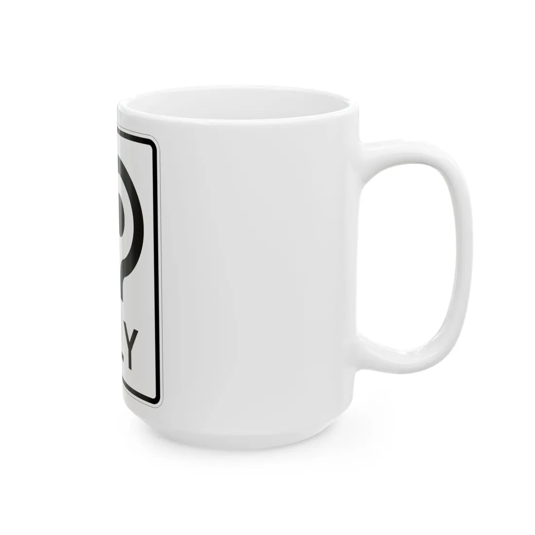 MUTCD-MI R3-5h (Michigan) (Road Sign) White Coffee Mug - Go Mug Yourself