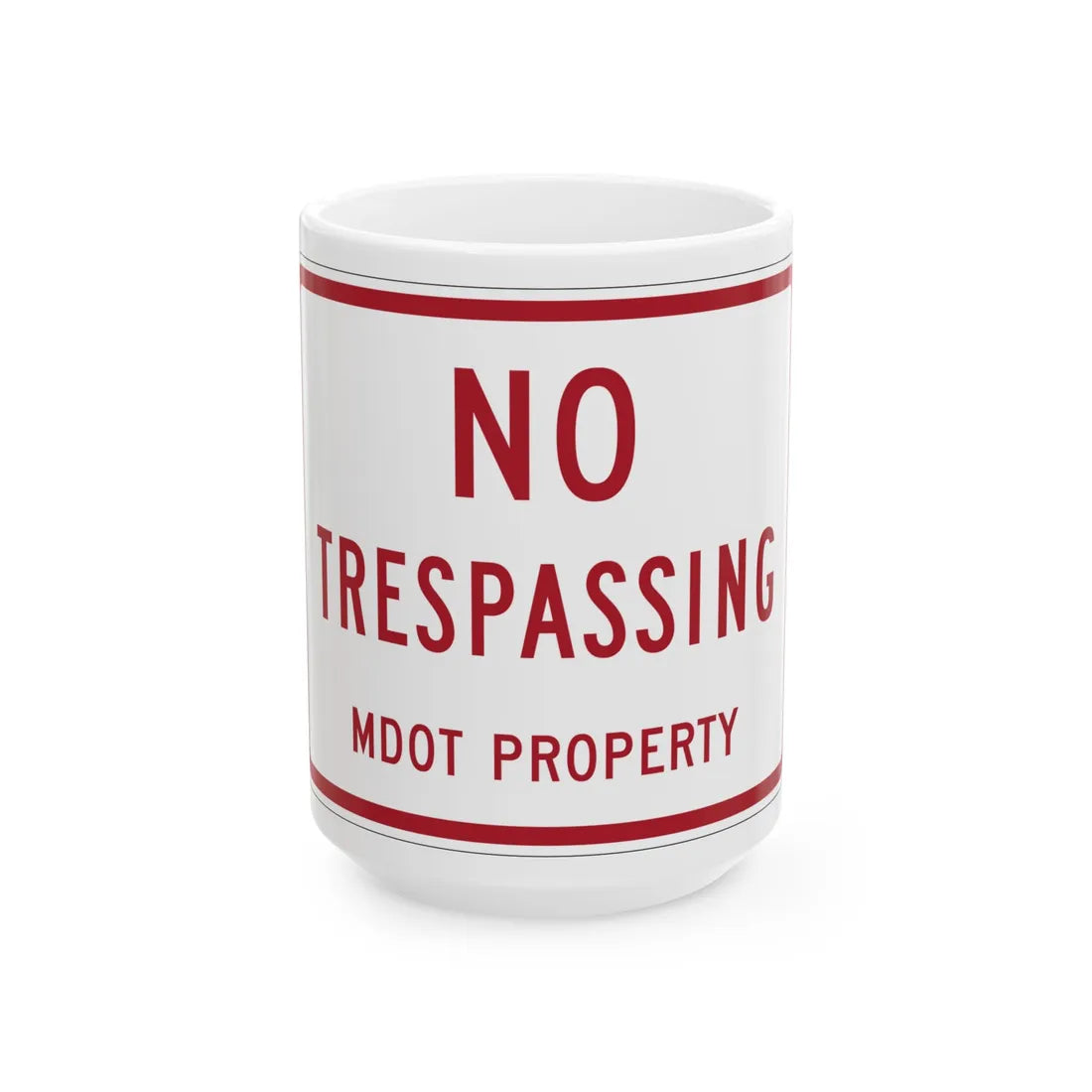 MUTCD-MI R5-15 (Michigan) (Road Sign) White Coffee Mug 15oz - Go Mug Yourself