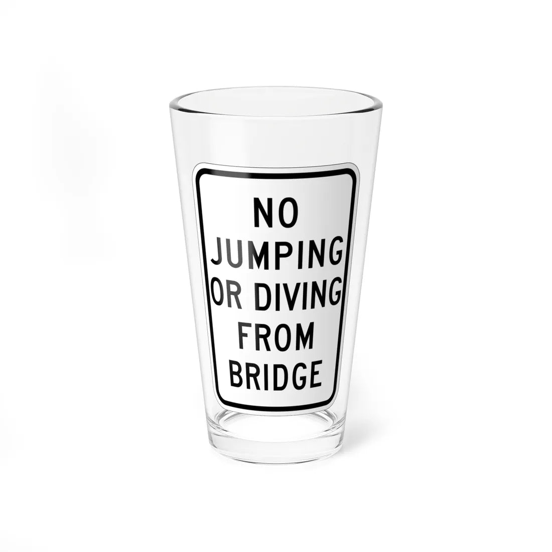 MUTCD-MI R7-16 (Michigan) (Road Sign) Pint Glass 16oz - Go Mug Yourself