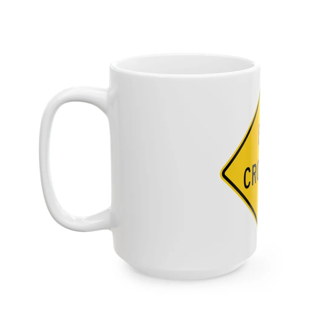 MUTCD-MI W11-20a (Michigan) (Road Sign) White Coffee Mug - Go Mug Yourself