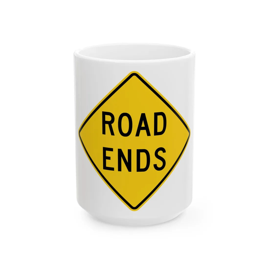 MUTCD-MI W14-2b (Michigan) (Road Sign) White Coffee Mug 15oz - Go Mug Yourself