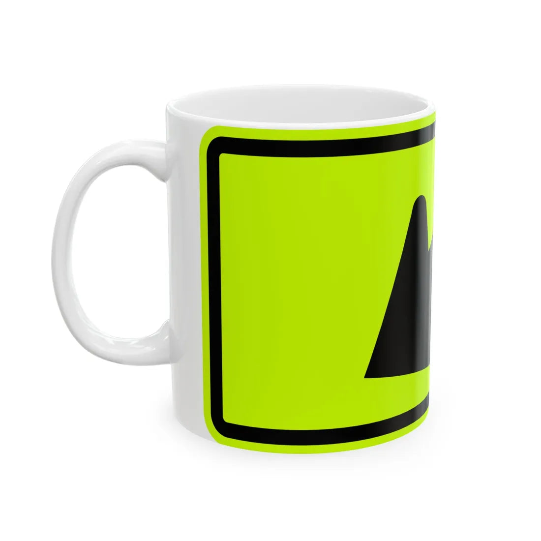 MUTCD-MI W16-7PL fluorescent (Michigan) (Road Sign) White Coffee Mug - Go Mug Yourself