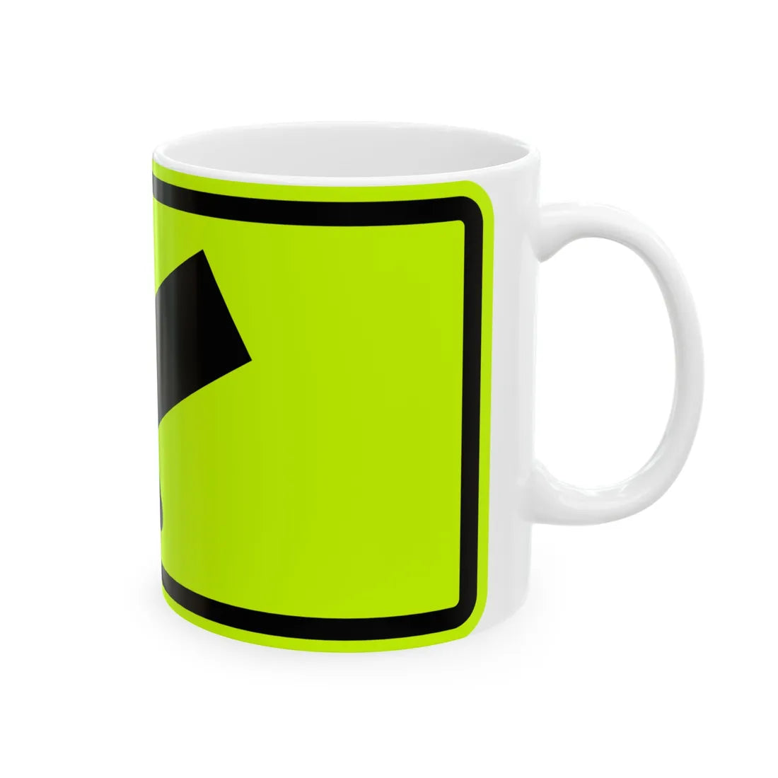MUTCD-MI W16-7PL fluorescent (Michigan) (Road Sign) White Coffee Mug - Go Mug Yourself