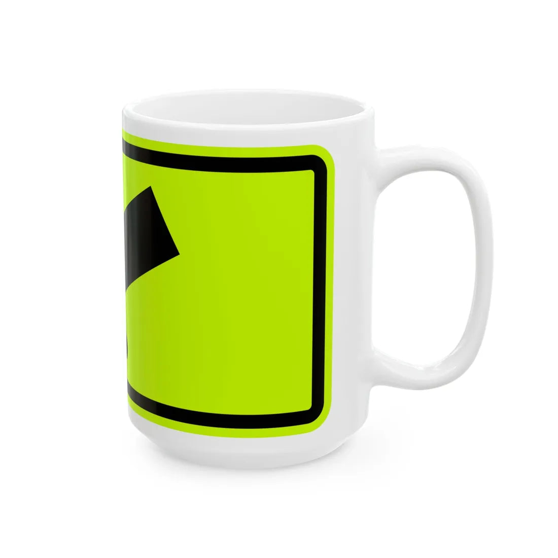 MUTCD-MI W16-7PL fluorescent (Michigan) (Road Sign) White Coffee Mug - Go Mug Yourself