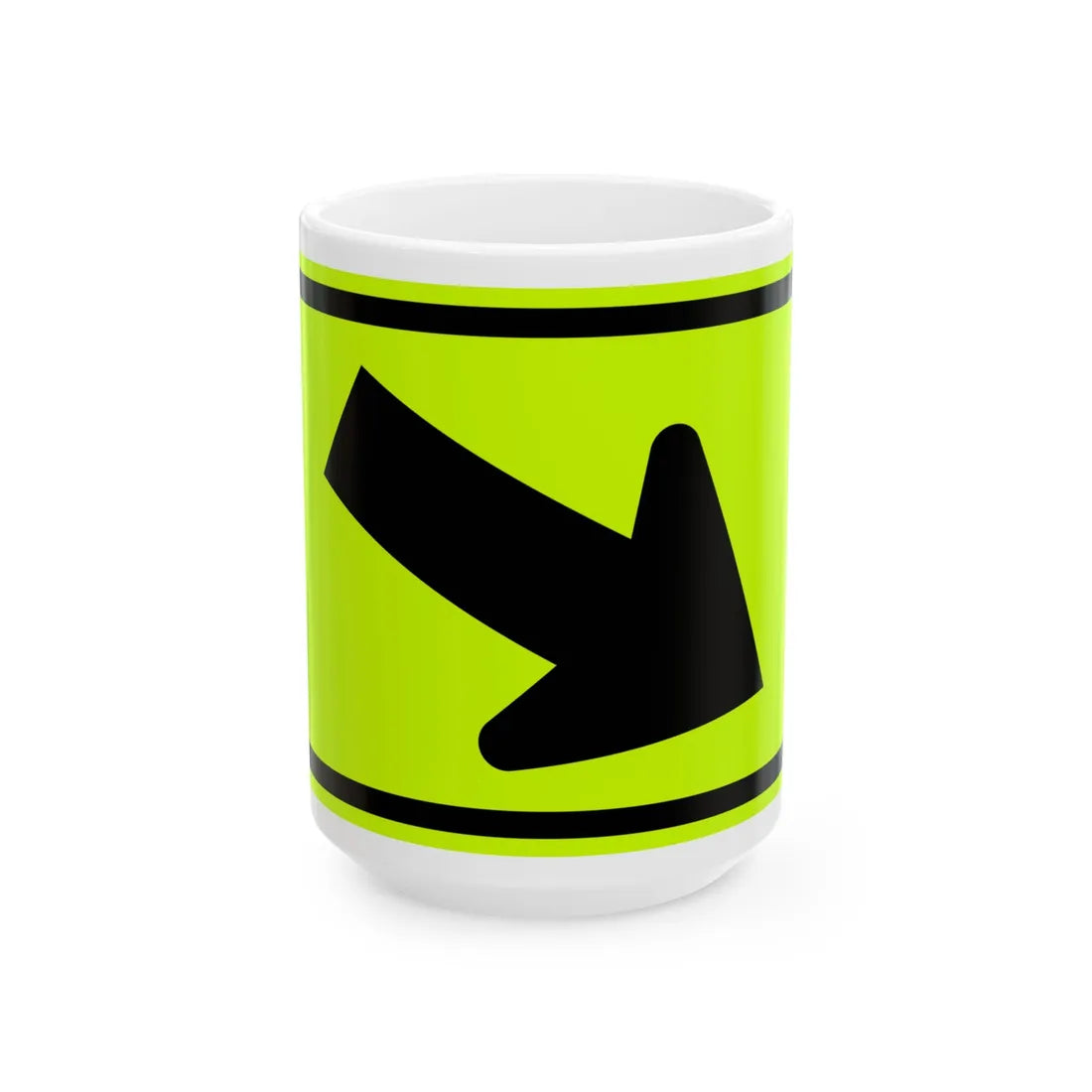 MUTCD-MI W16-7PR fluorescent (Michigan) (Road Sign) White Coffee Mug 15oz - Go Mug Yourself
