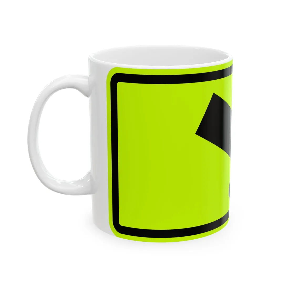 MUTCD-MI W16-7PR fluorescent (Michigan) (Road Sign) White Coffee Mug - Go Mug Yourself