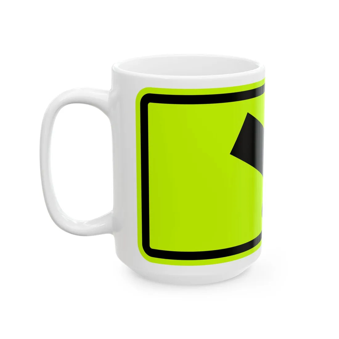 MUTCD-MI W16-7PR fluorescent (Michigan) (Road Sign) White Coffee Mug - Go Mug Yourself