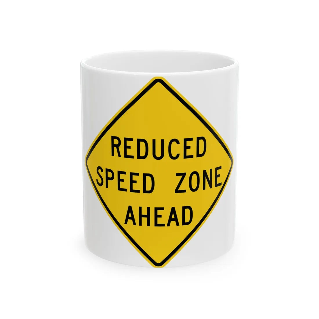MUTCD-MI W3-5b (Michigan) (Road Sign) White Coffee Mug 11oz - Go Mug Yourself