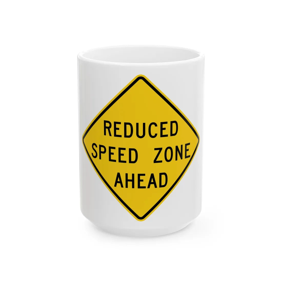 MUTCD-MI W3-5b (Michigan) (Road Sign) White Coffee Mug 15oz - Go Mug Yourself