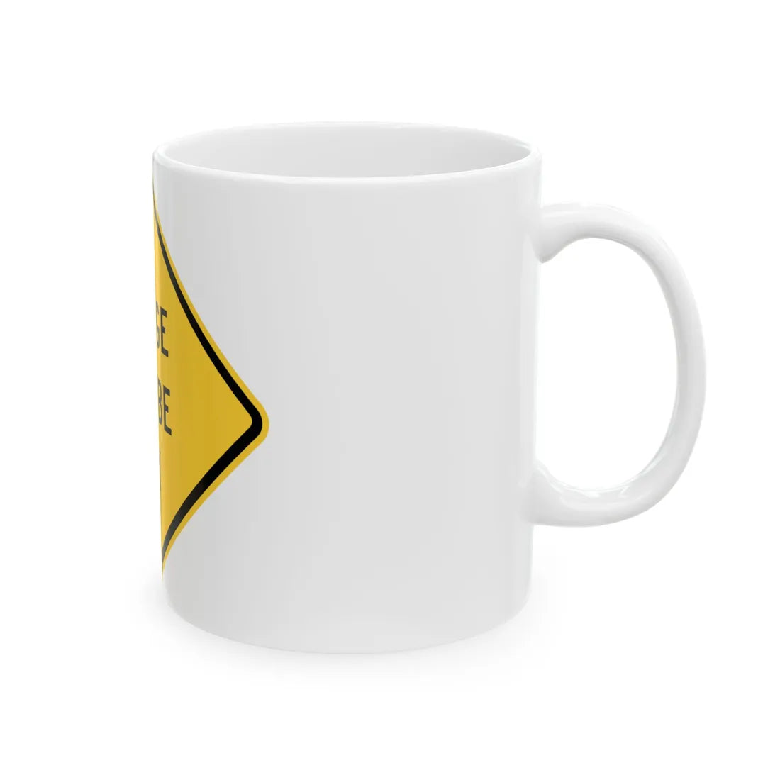 MUTCD-MI W8-6A (Michigan) (Road Sign) White Coffee Mug - Go Mug Yourself