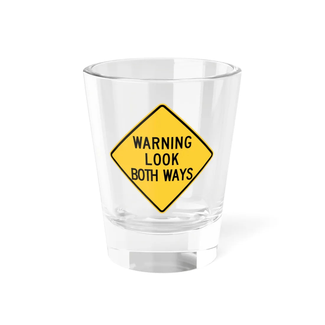 MUTCD-NE W10-6 (Nebraska) (Road Sign) Shot Glass 1.5oz 1.5oz - Go Mug Yourself