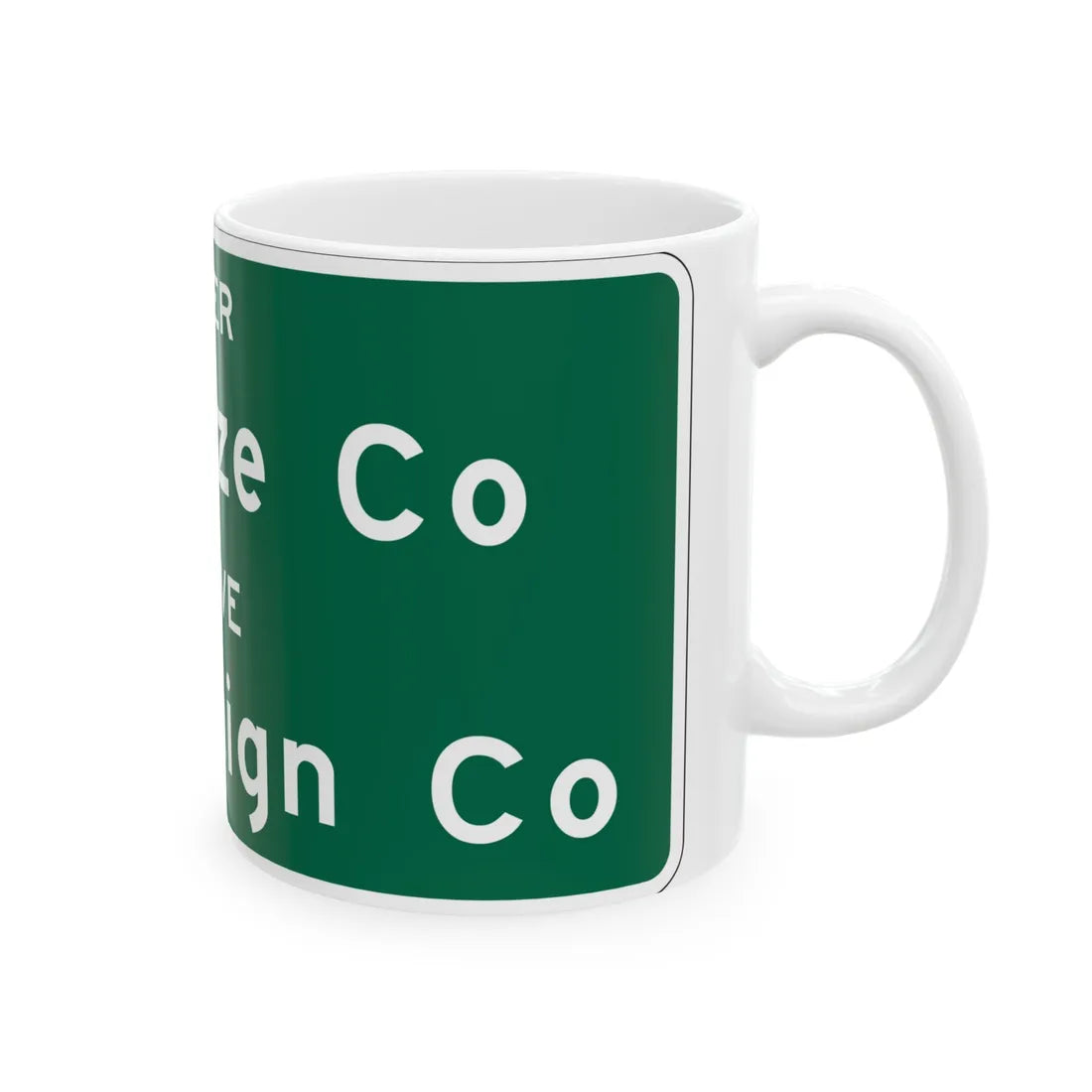 MUTCD-OH I-H2f (Ohio) (Road Sign) White Coffee Mug - Go Mug Yourself