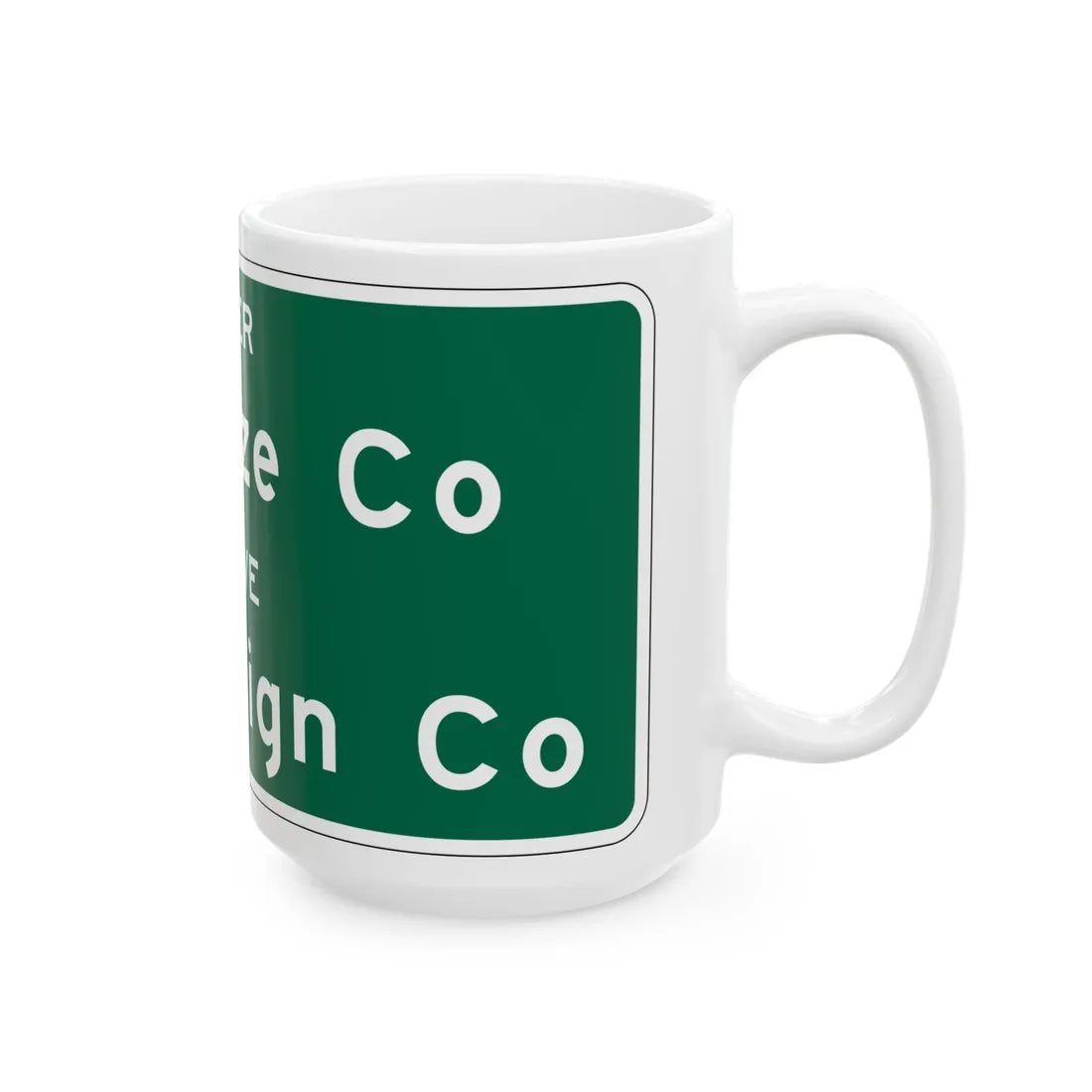 MUTCD-OH I-H2f (Ohio) (Road Sign) White Coffee Mug - Go Mug Yourself