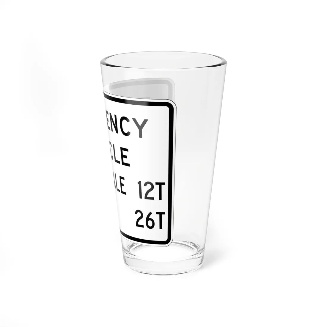 MUTCD-OH R12-H7aP open text (Ohio) (Road Sign) Pint Glass 16oz - Go Mug Yourself