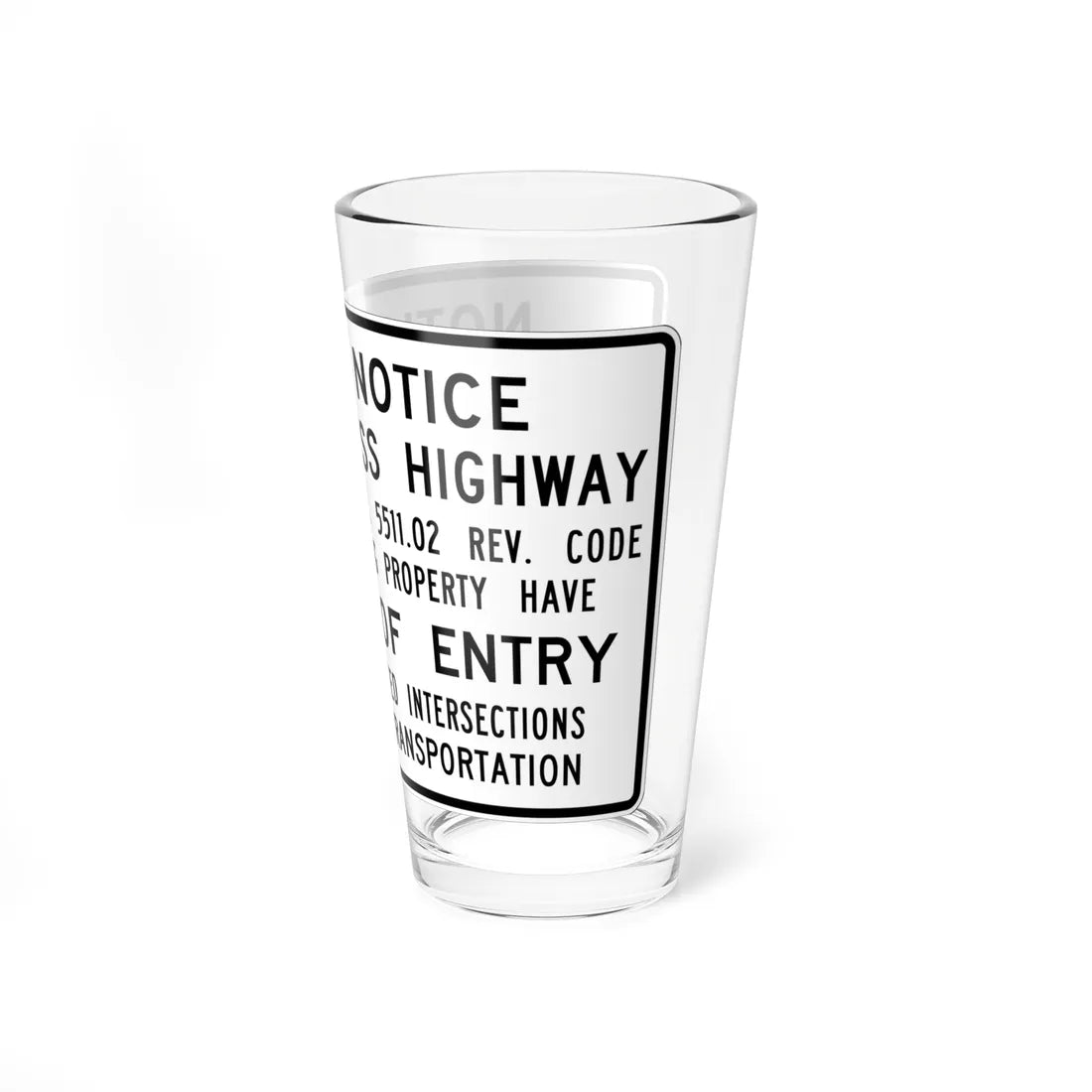 MUTCD-OH R26-H1 (Ohio) (Road Sign) Pint Glss 16oz - Go Mug Yourself