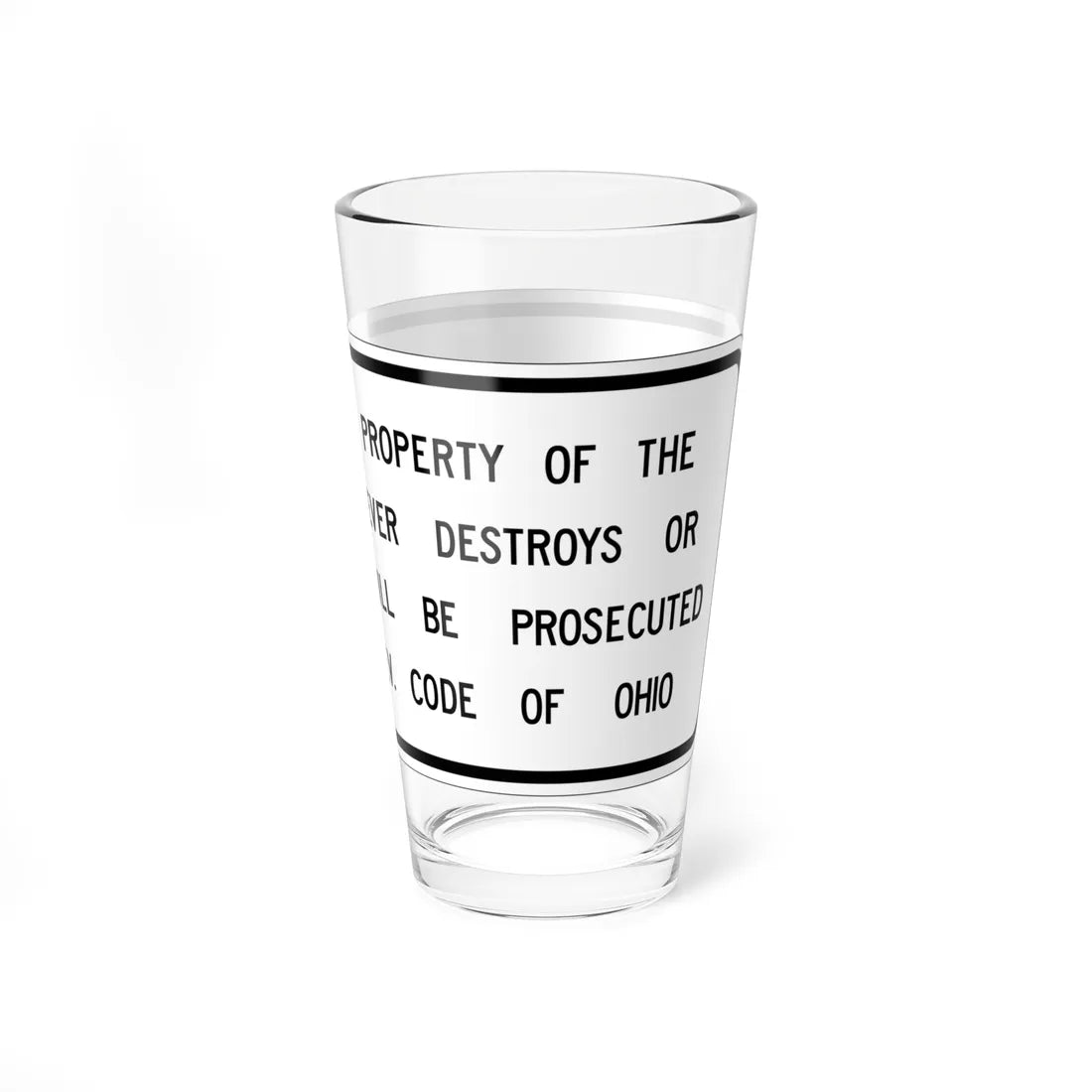 MUTCD-OH R27-H1 (Ohio) (Road Sign) Pint Glss 16oz - Go Mug Yourself