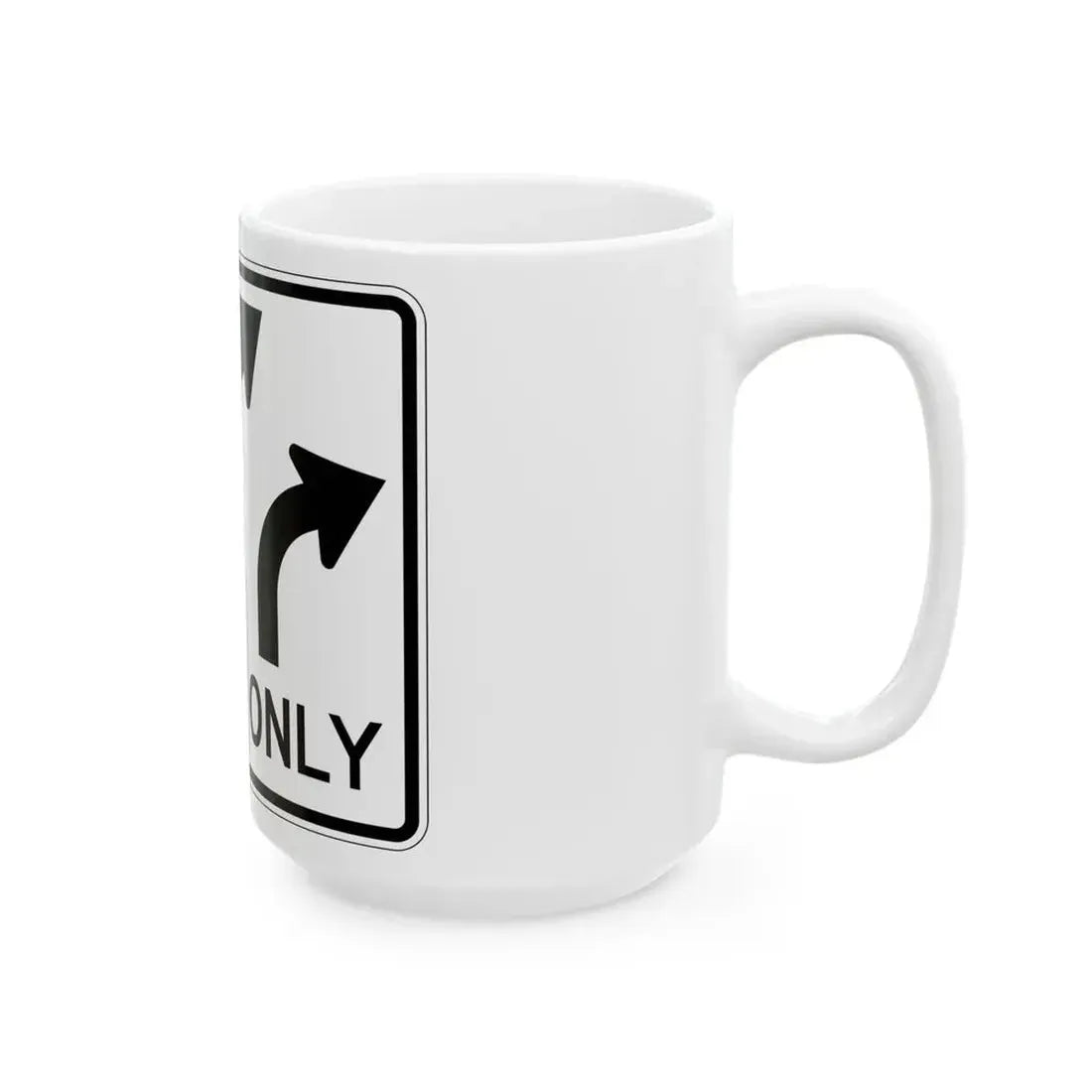 MUTCD-OH R3-H8bs (Ohio) (Road Sign) White Coffee Mug - Go Mug Yourself