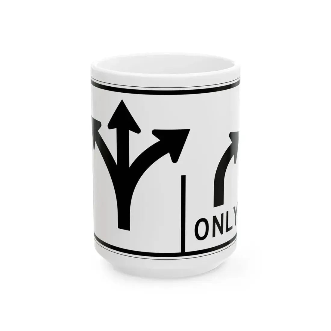 MUTCD-OH R3-H8bu (Ohio) (Road Sign) White Coffee Mug 15oz - Go Mug Yourself