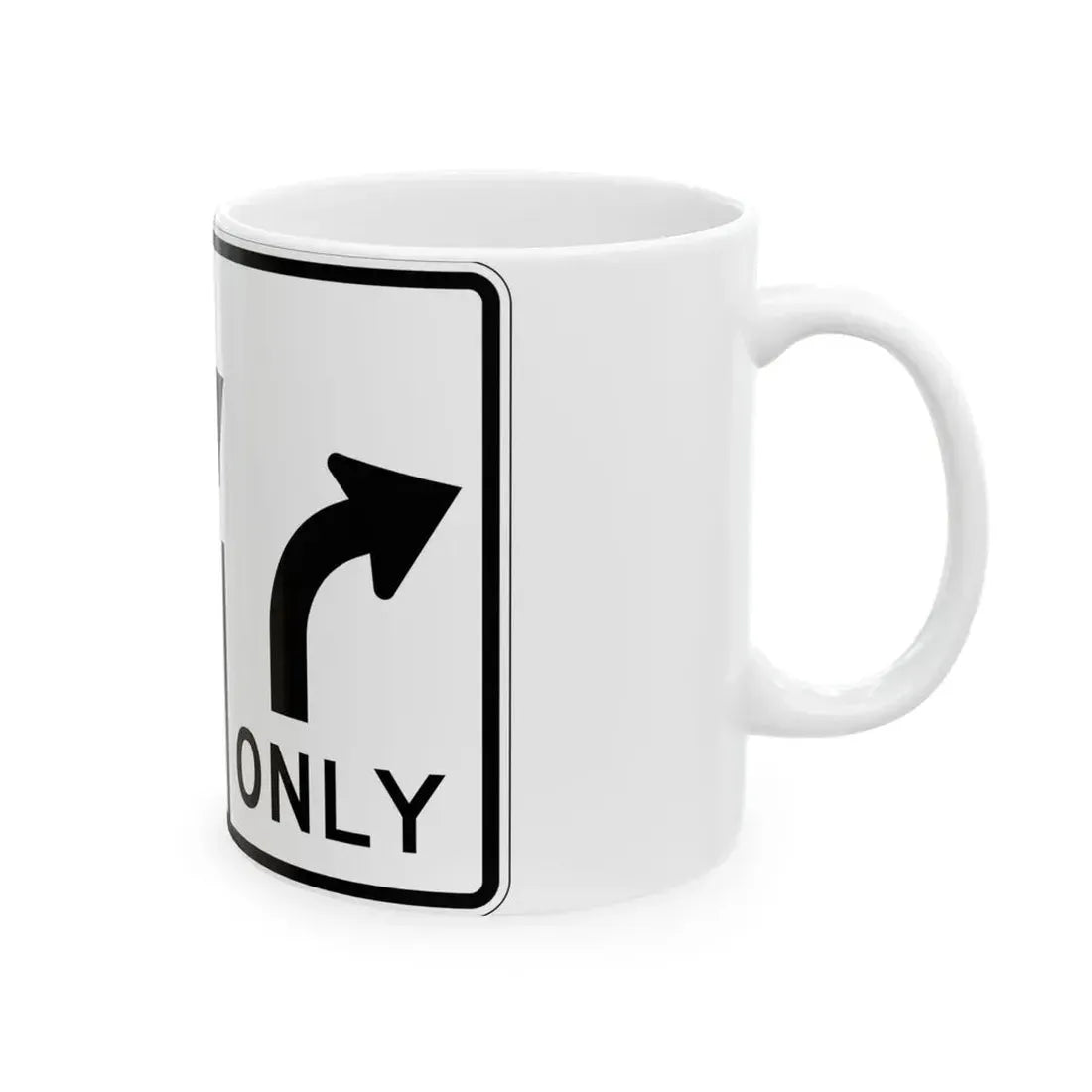 MUTCD-OH R3-H8bu (Ohio) (Road Sign) White Coffee Mug - Go Mug Yourself