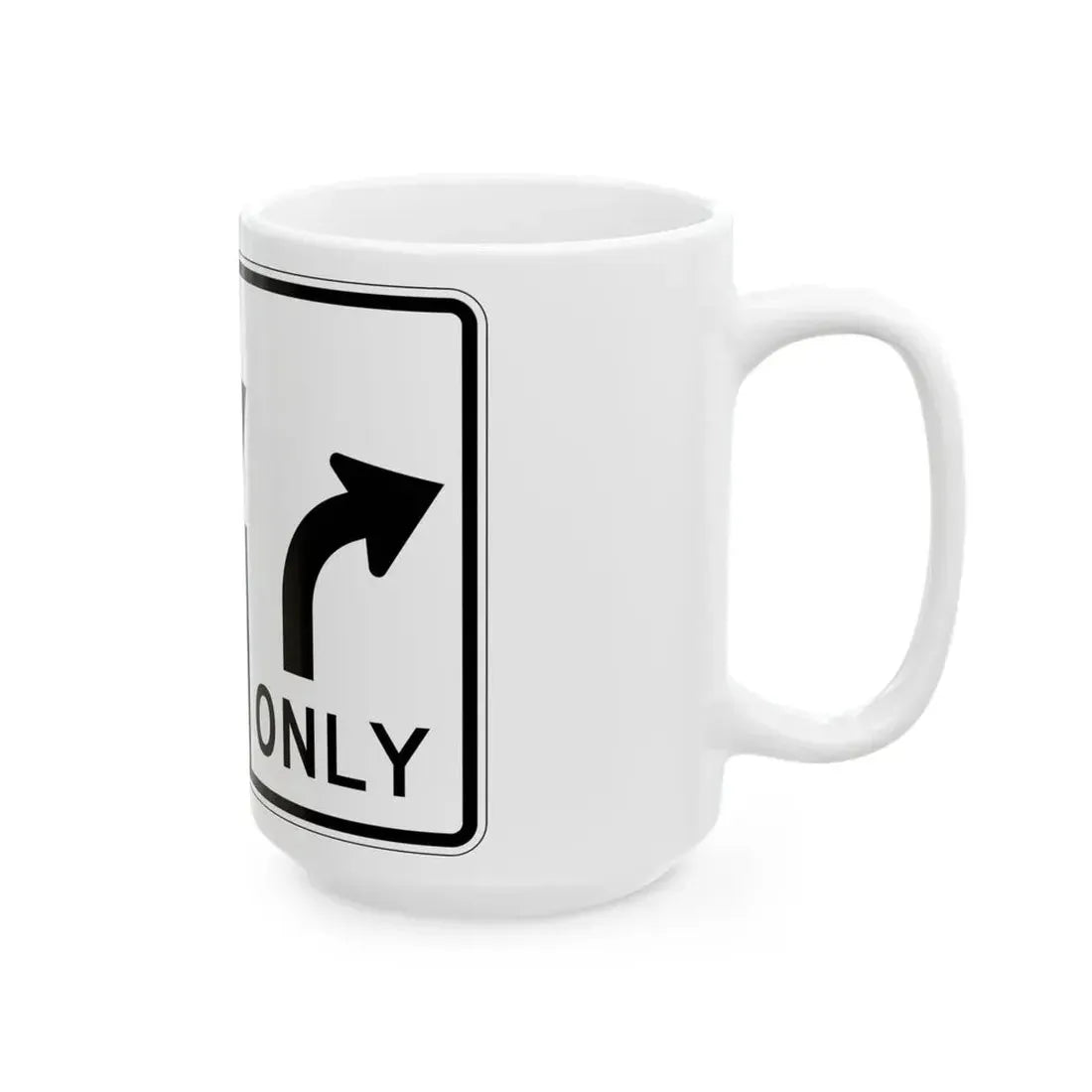MUTCD-OH R3-H8bu (Ohio) (Road Sign) White Coffee Mug - Go Mug Yourself