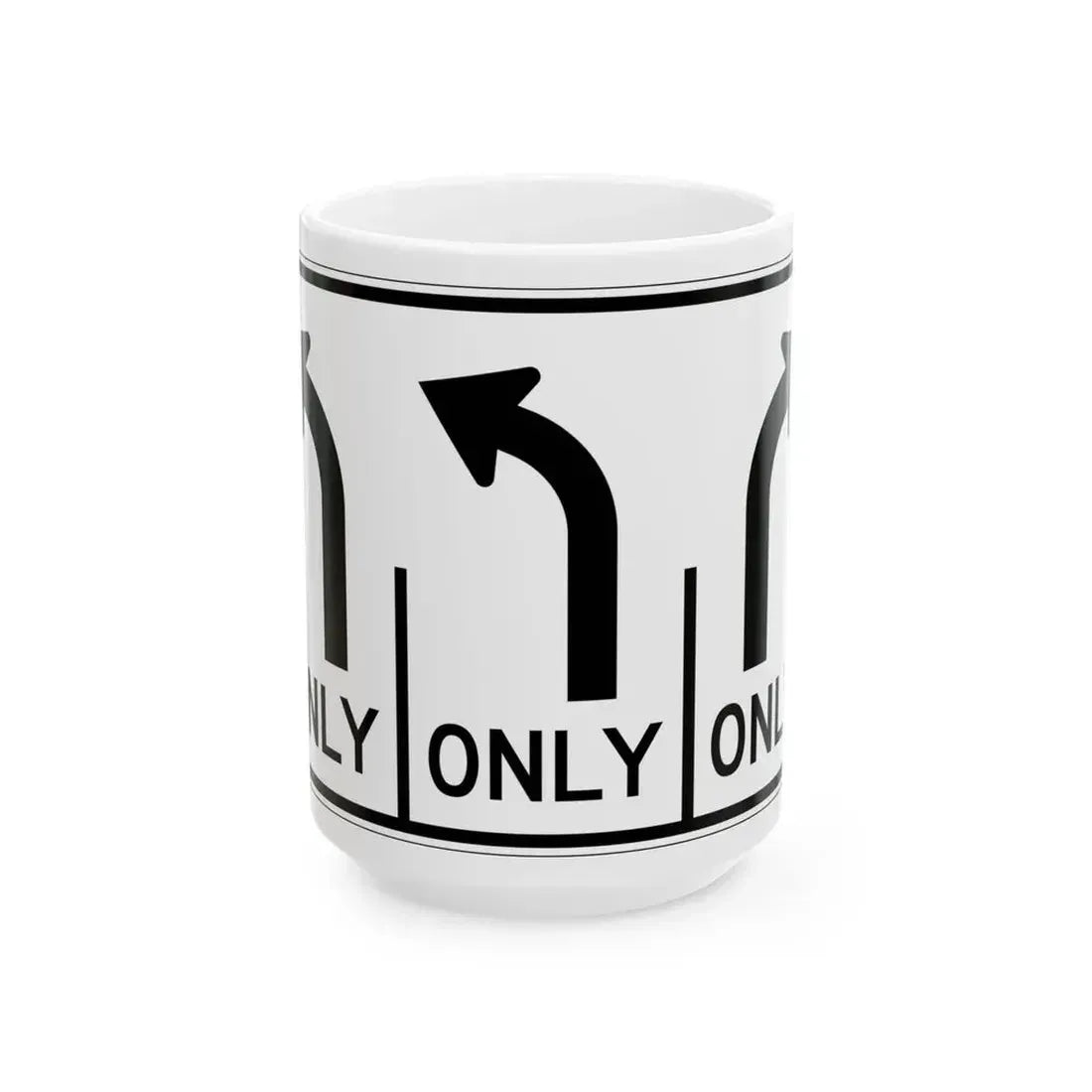MUTCD-OH R3-H8cc (Ohio) (Road Sign) White Coffee Mug 15oz - Go Mug Yourself