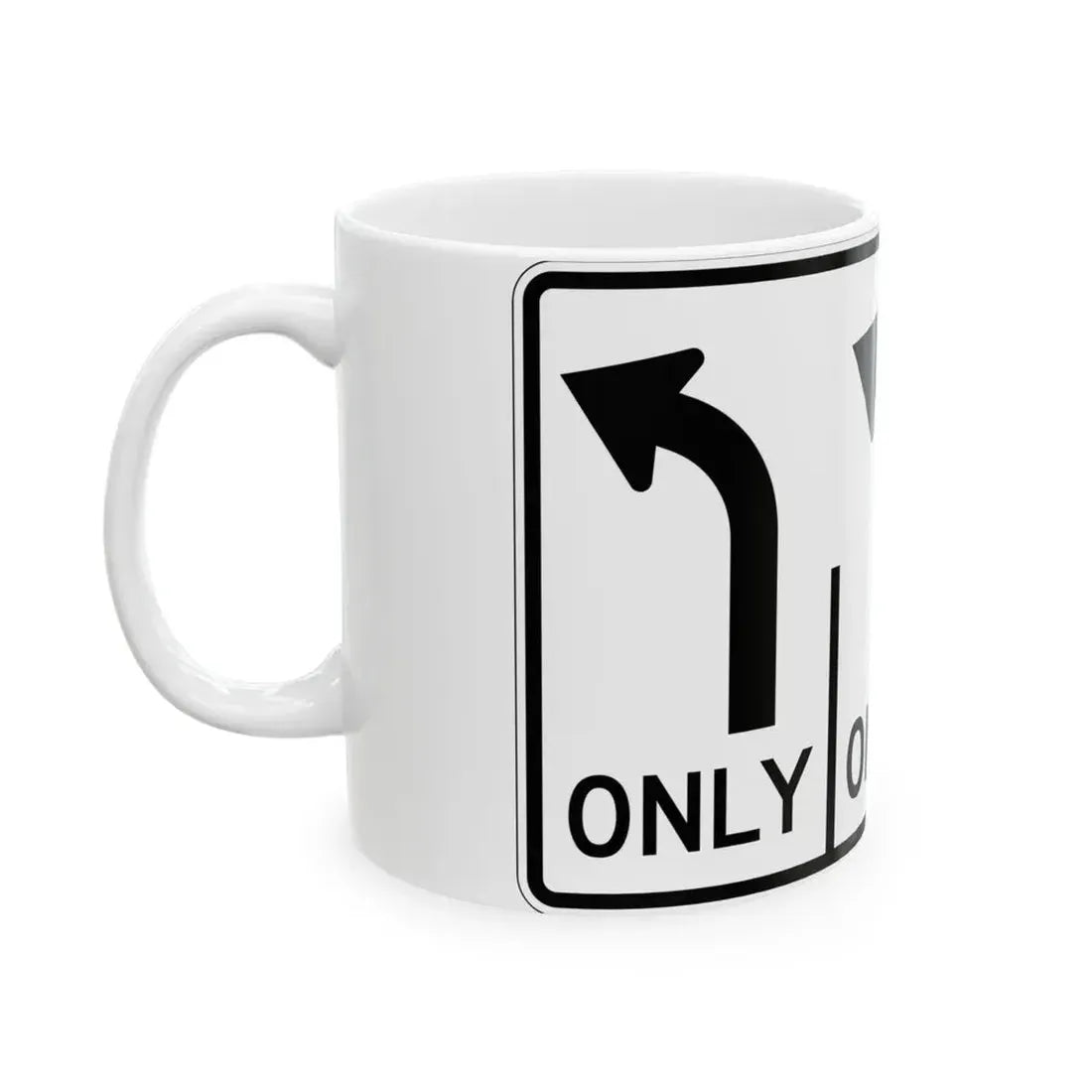 MUTCD-OH R3-H8cc (Ohio) (Road Sign) White Coffee Mug - Go Mug Yourself
