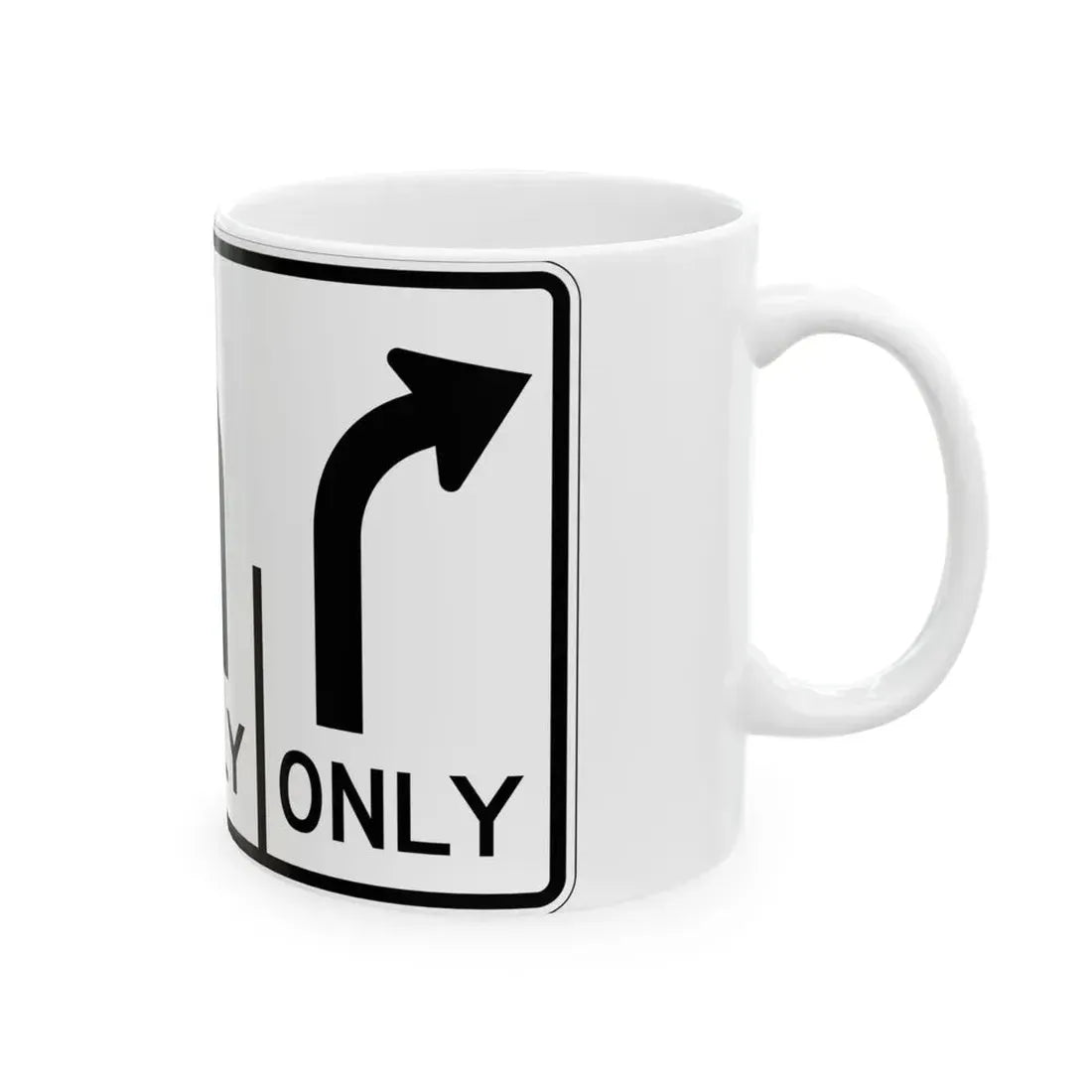 MUTCD-OH R3-H8cc (Ohio) (Road Sign) White Coffee Mug - Go Mug Yourself