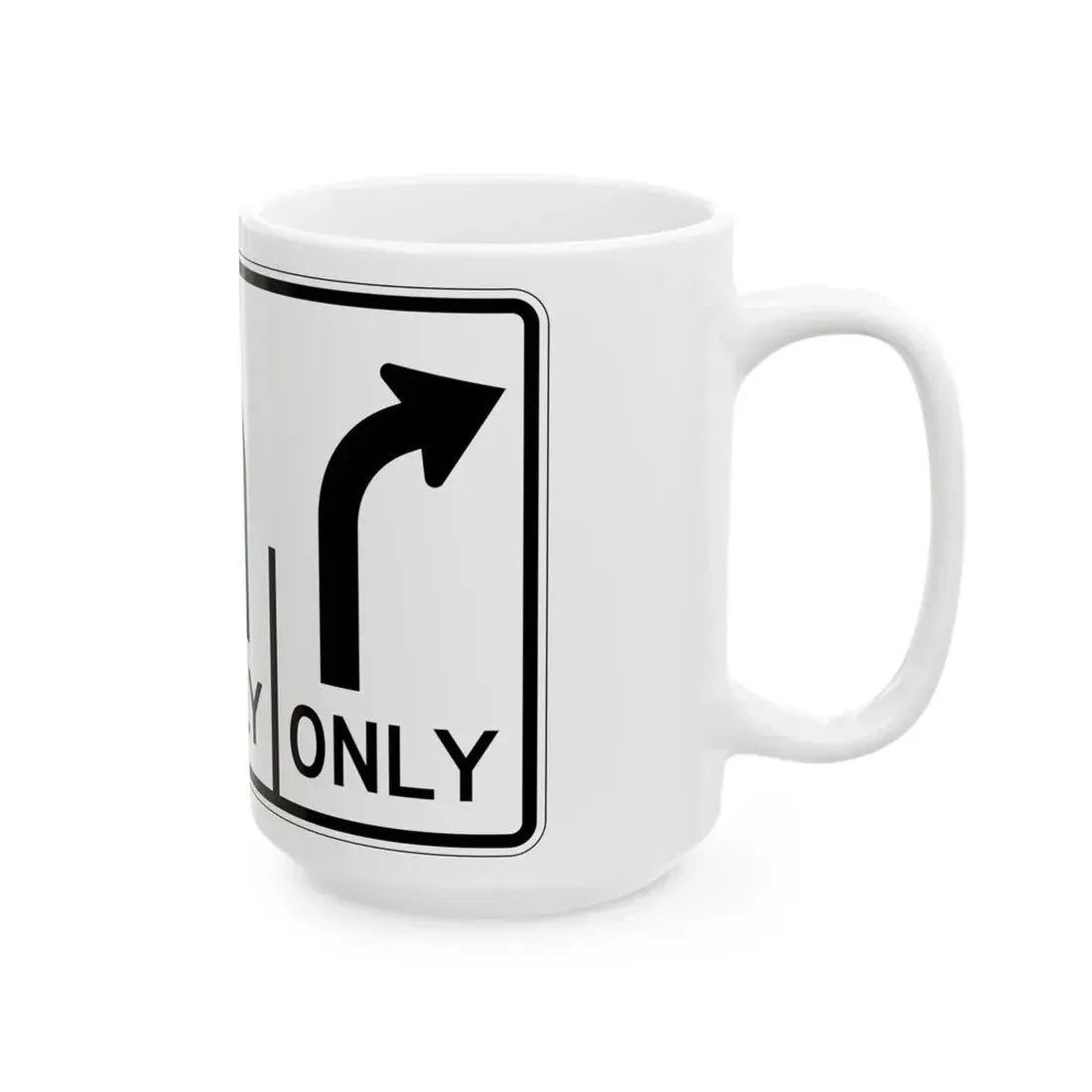 MUTCD-OH R3-H8cc (Ohio) (Road Sign) White Coffee Mug - Go Mug Yourself