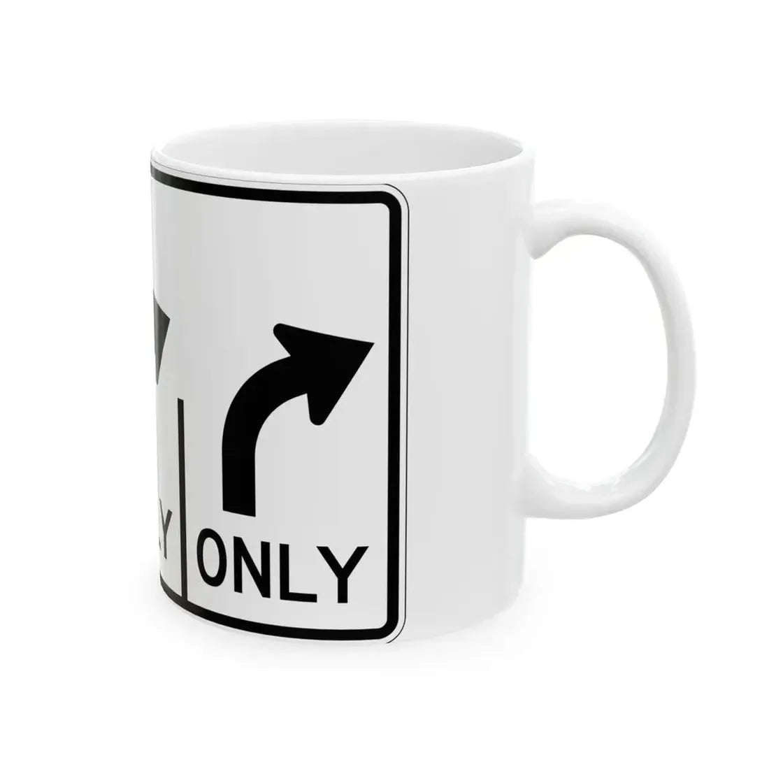 MUTCD-OH R3-H8ccc (Ohio) (Road Sign) White Coffee Mug - Go Mug Yourself