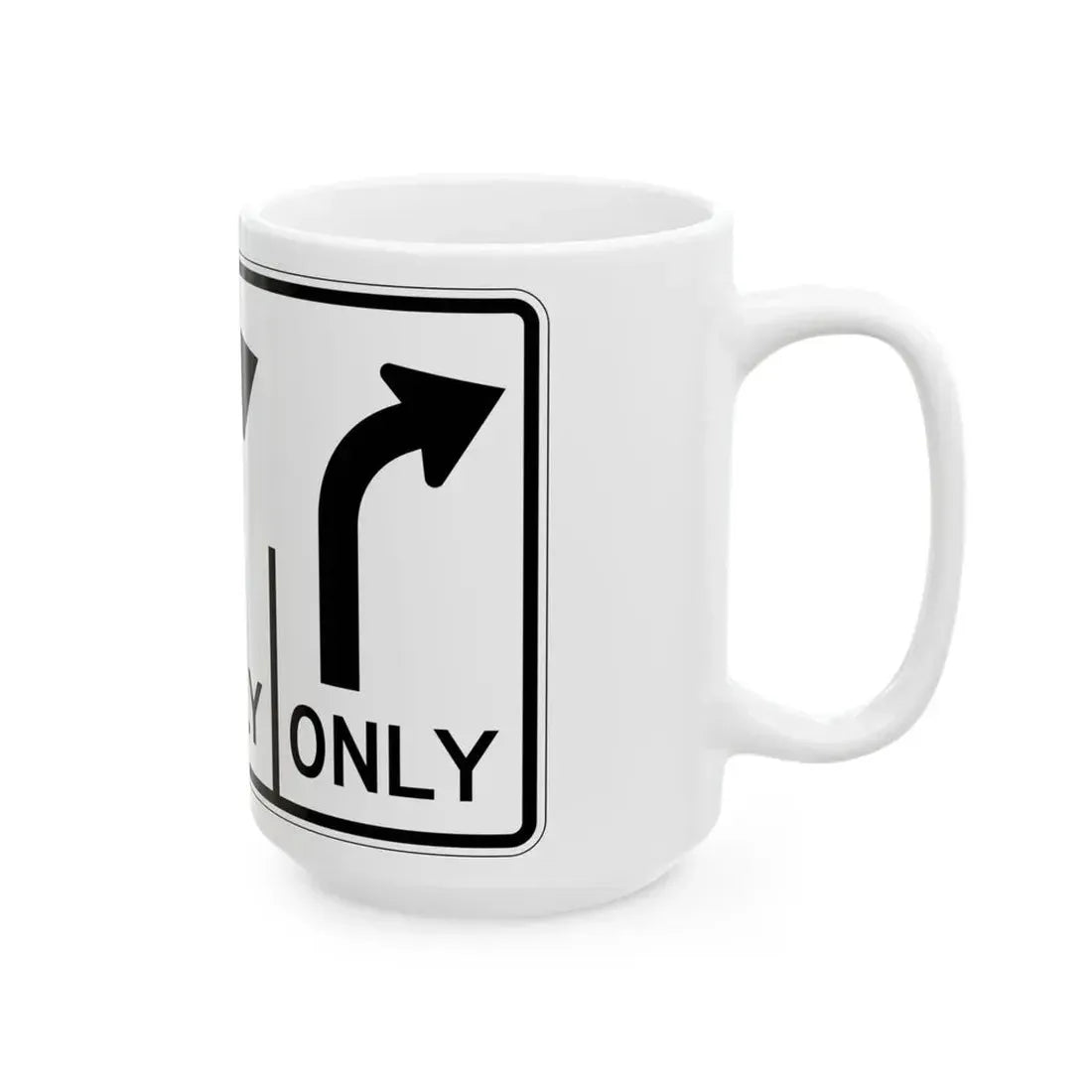 MUTCD-OH R3-H8cd (Ohio) (Road Sign) White Coffee Mug - Go Mug Yourself