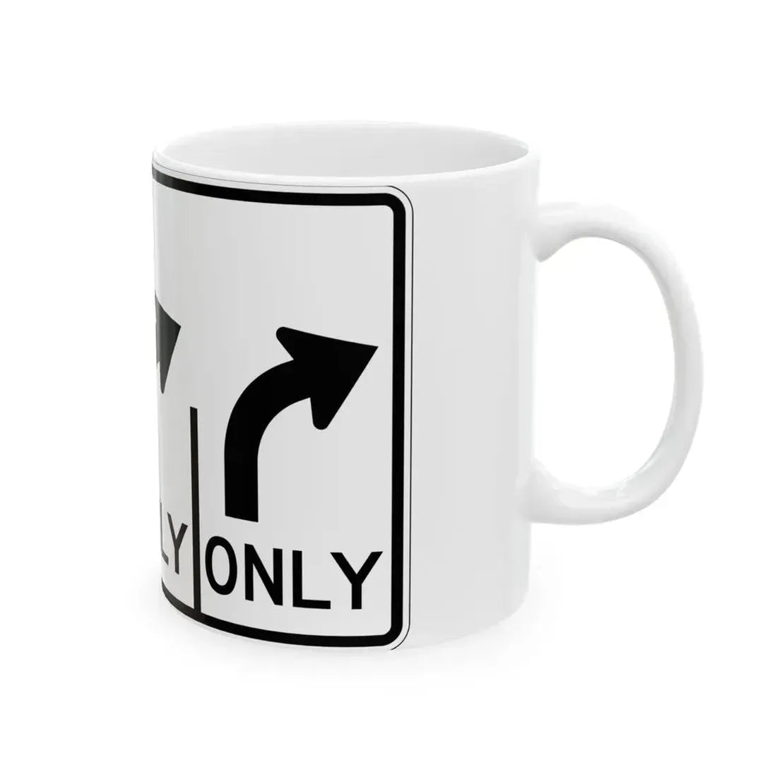 MUTCD-OH R3-H8cdd (Ohio) (Road Sign) White Coffee Mug - Go Mug Yourself