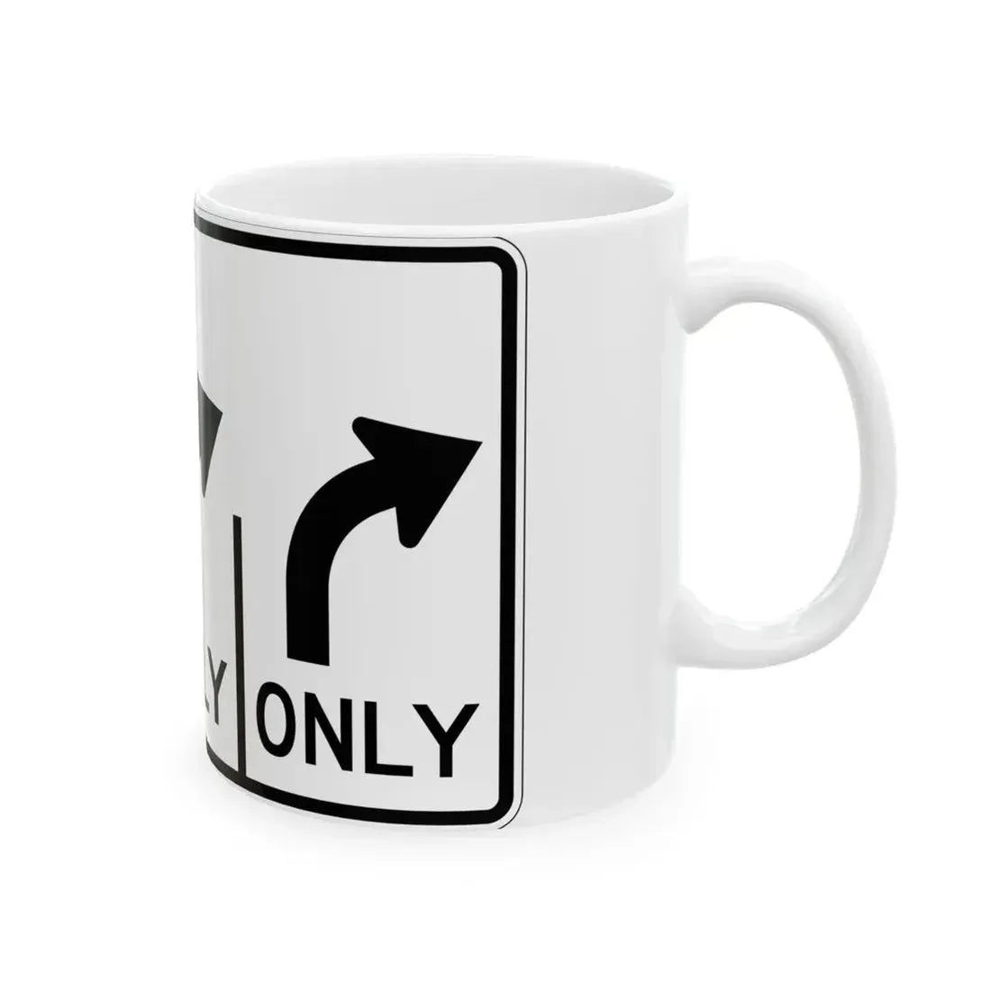 MUTCD-OH R3-H8cp (Ohio) (Road Sign) White Coffee Mug - Go Mug Yourself